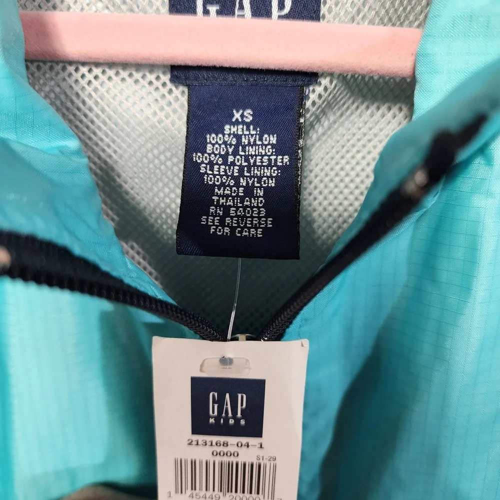 Vintage Gap Kids Girls Windbreaker Jacket Size Extra Small‎ Zipper Pockets NWT